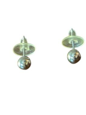 Silver Ball Stud Earrings - Minimalist Metal Studs